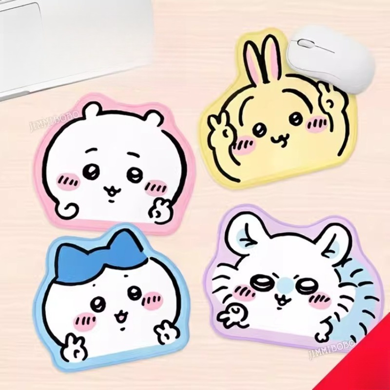 Laptop Mouse - แผ่นรองเมาส์ลายการ์ตูนน่ารัก Chiikawa ฐานยางกันลื่น แผ่นรองโต๊ะเกมมิ่ง พื้นผิวเรียบ แผ่นรองเมาส์สำหรับแล็ปท็อป